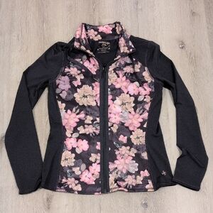 Sansara Yoga Women's Floral Jacket in Black and Pink